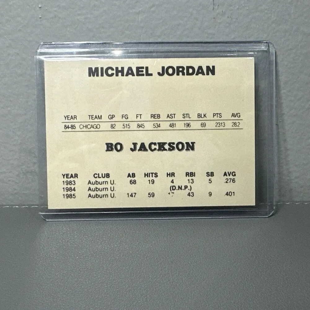 Michael Jordan/Bo Jackson 1986 Fleer Major League Prospects MLB Promo Card